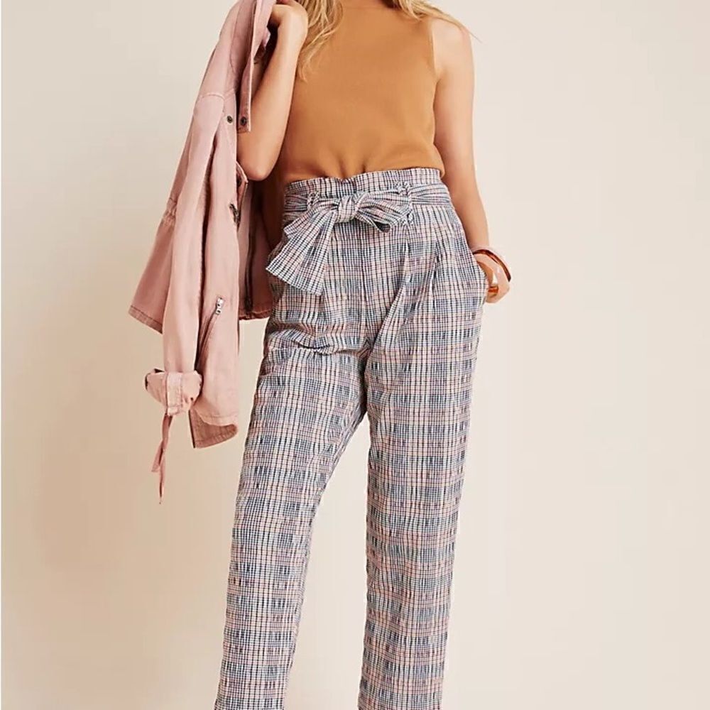 Anthropologie Hazelle Plaid Slim Pants